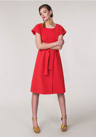 Woman Clothes Red Formal Midi Office dress