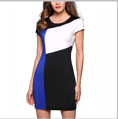 As senhoras gerenciem para baixo o vestido do escritório do bodycon do colar
