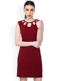 Latest Design Sleeveless Ladies Formal Office Dress Straight Hem