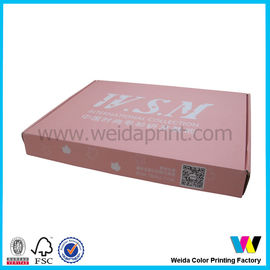 Corrugated Pink Printed Sweaters Gift Packaging Boxes with White Brand Name