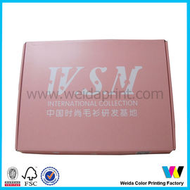 Corrugated Pink Printed Sweaters Gift Packaging Boxes with White Brand Name