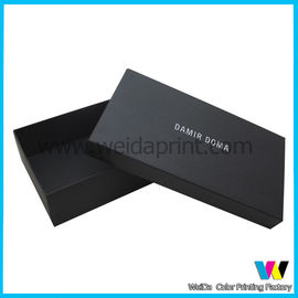 Black  Hard Cardboard  Paper Packaging Boxes for Shoes with White Logo