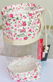 Mini Ecologic Cotton Drawstring Pouch , Floral Knit Bag 18*28 cm