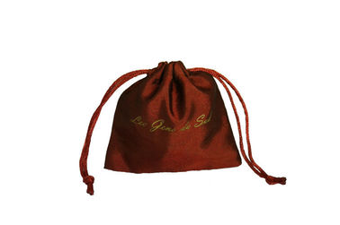 Royal Yellow Satin Drawstring Pouch For Cosmetic / Recycled