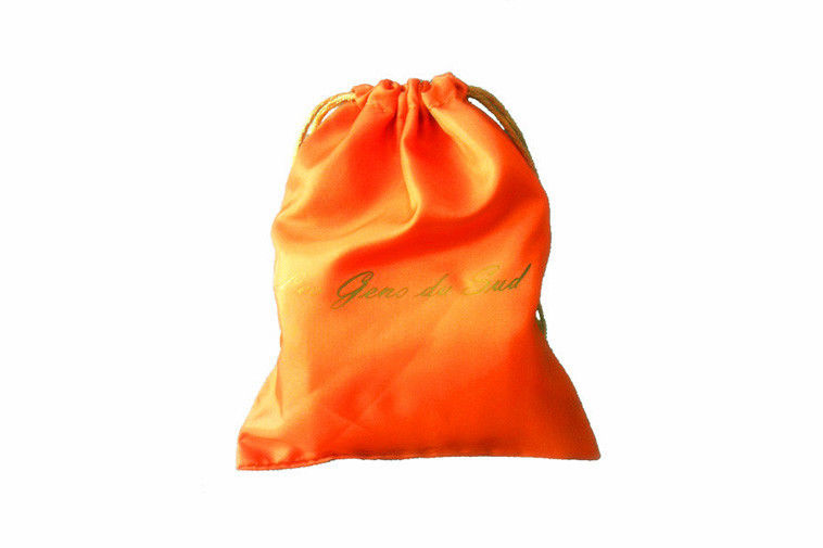 Royal Yellow Satin Drawstring Pouch For Cosmetic / Recycled