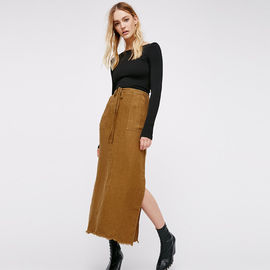 Saias maxi de linho da forma da mulher das saias do estilo novo
